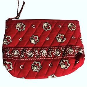 Vera Bradley Vintage Cosmetic Bag Red Bandana Compact Make Up Pouch